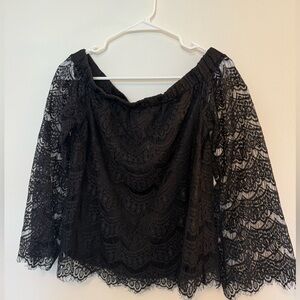 Black lace top, off the shoulder
